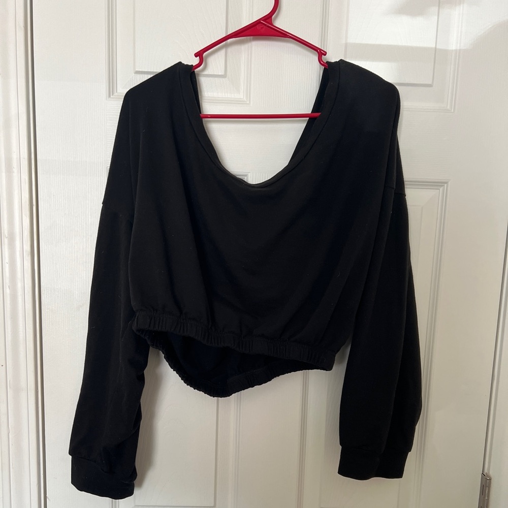 SHEIN Crop Top Sweatshirt Waist Band Scoop Neck Comfy Casual Plus Size 2X